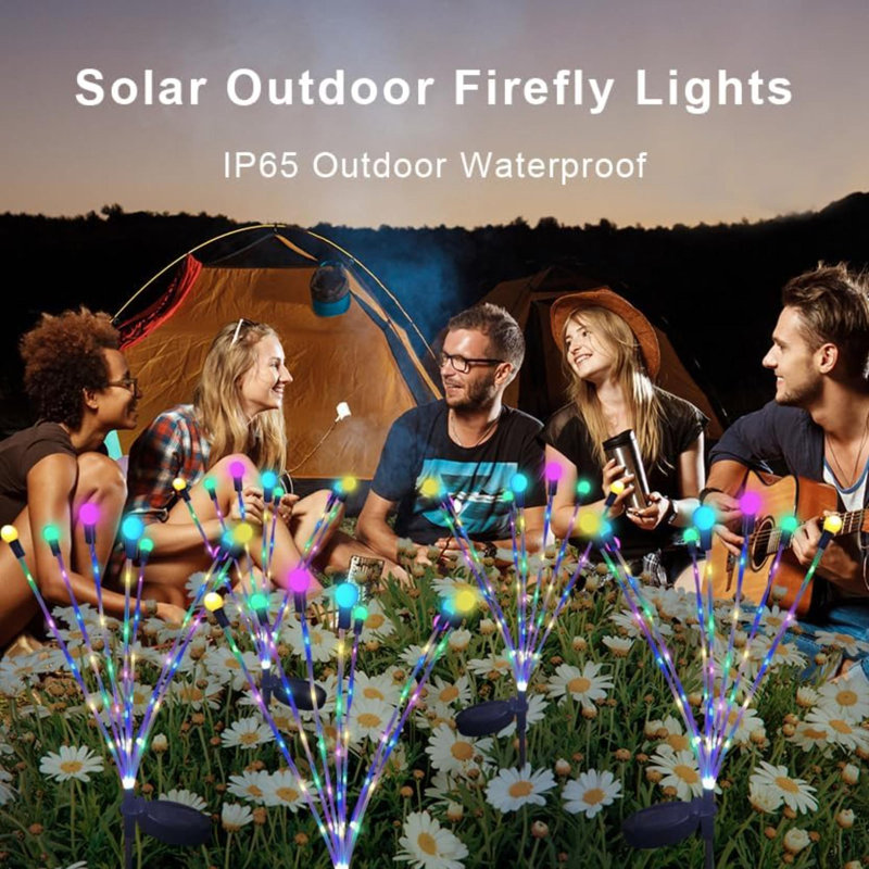 The Holiday Aisle Solar Garden Lights Christmas Decorations Solar Fairy Lights Outdoor Waterproof 4 Pack 32Leds Sway By Wind Dancing Fireflies Lights For Garden Decor Yard Patio Pathway Decoration Way...
